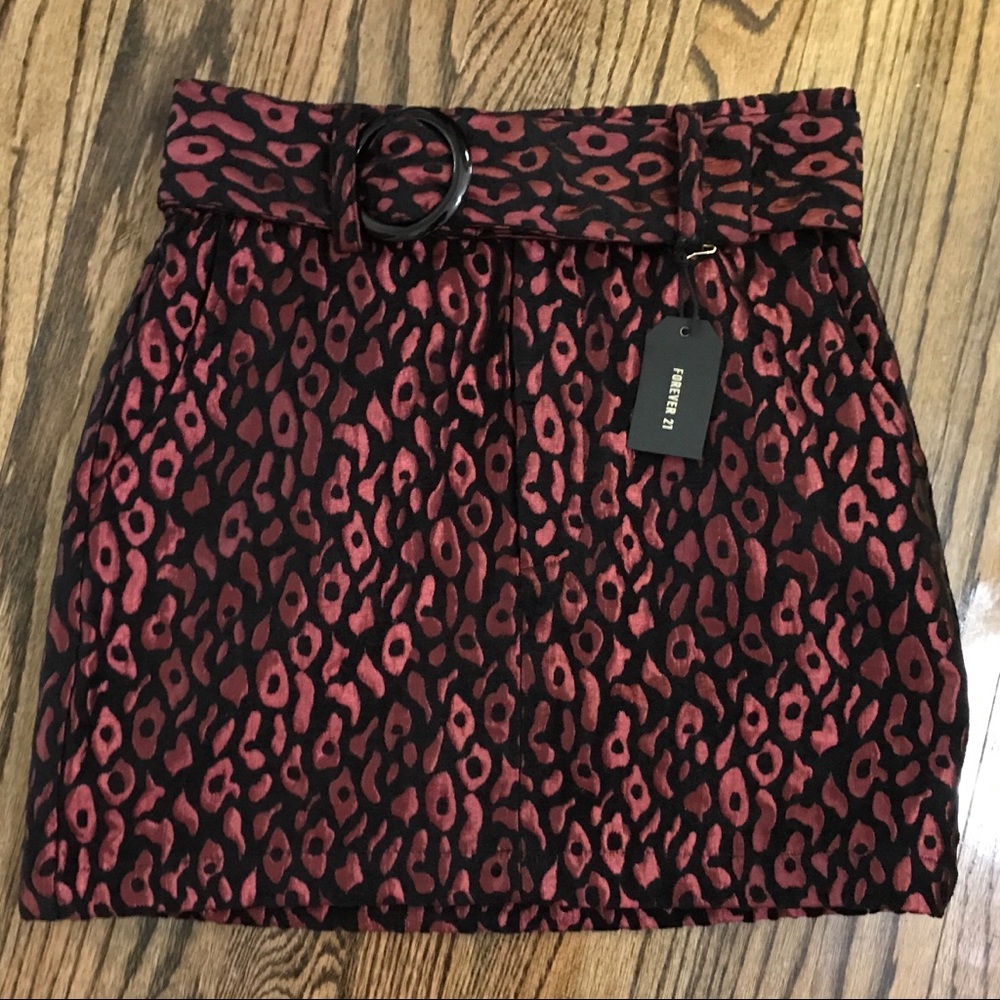 Burgundy/black skirt